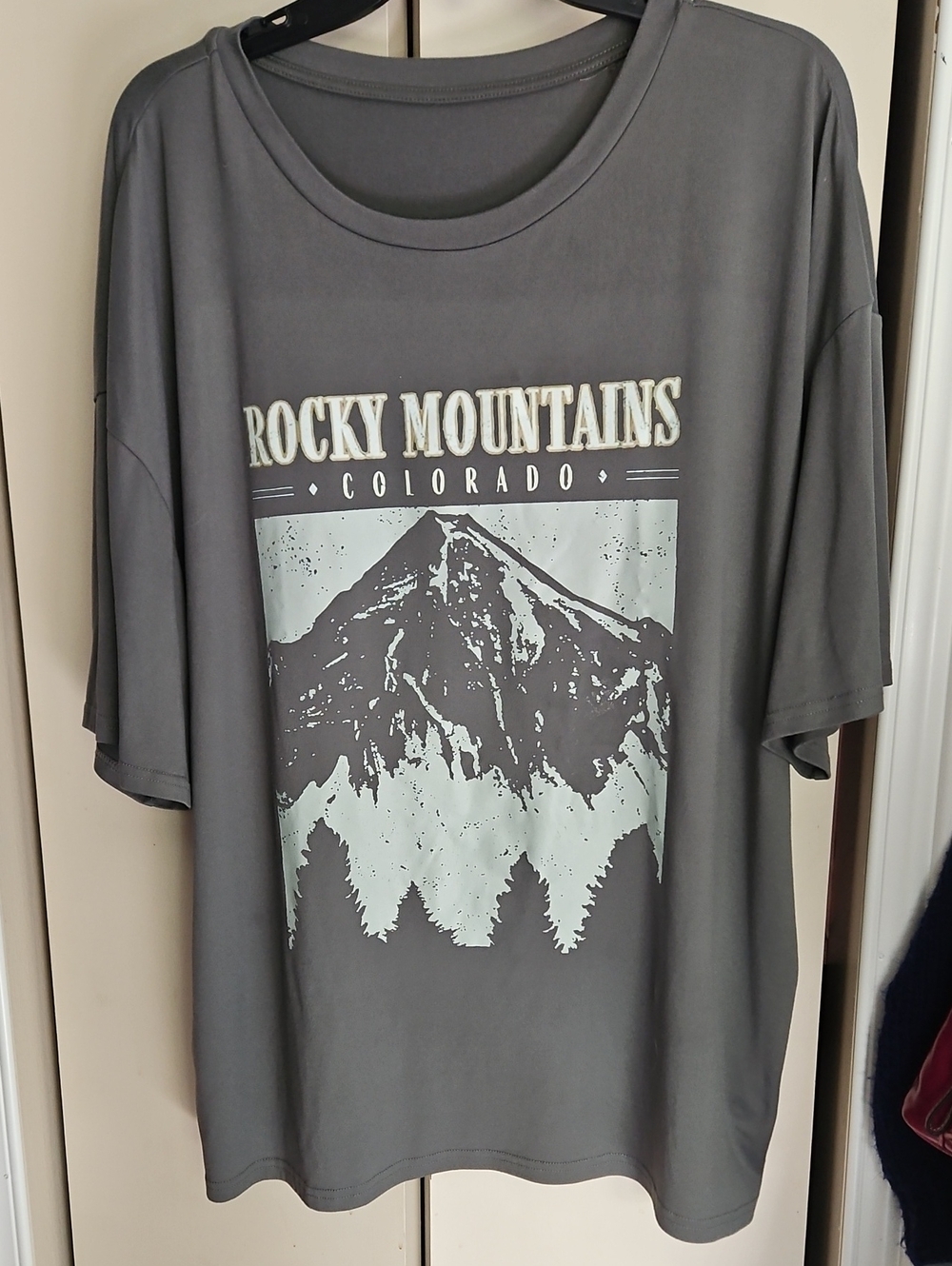 SHEIN Gray Rocky Mountains Colorado Graphic Tee Sz XL